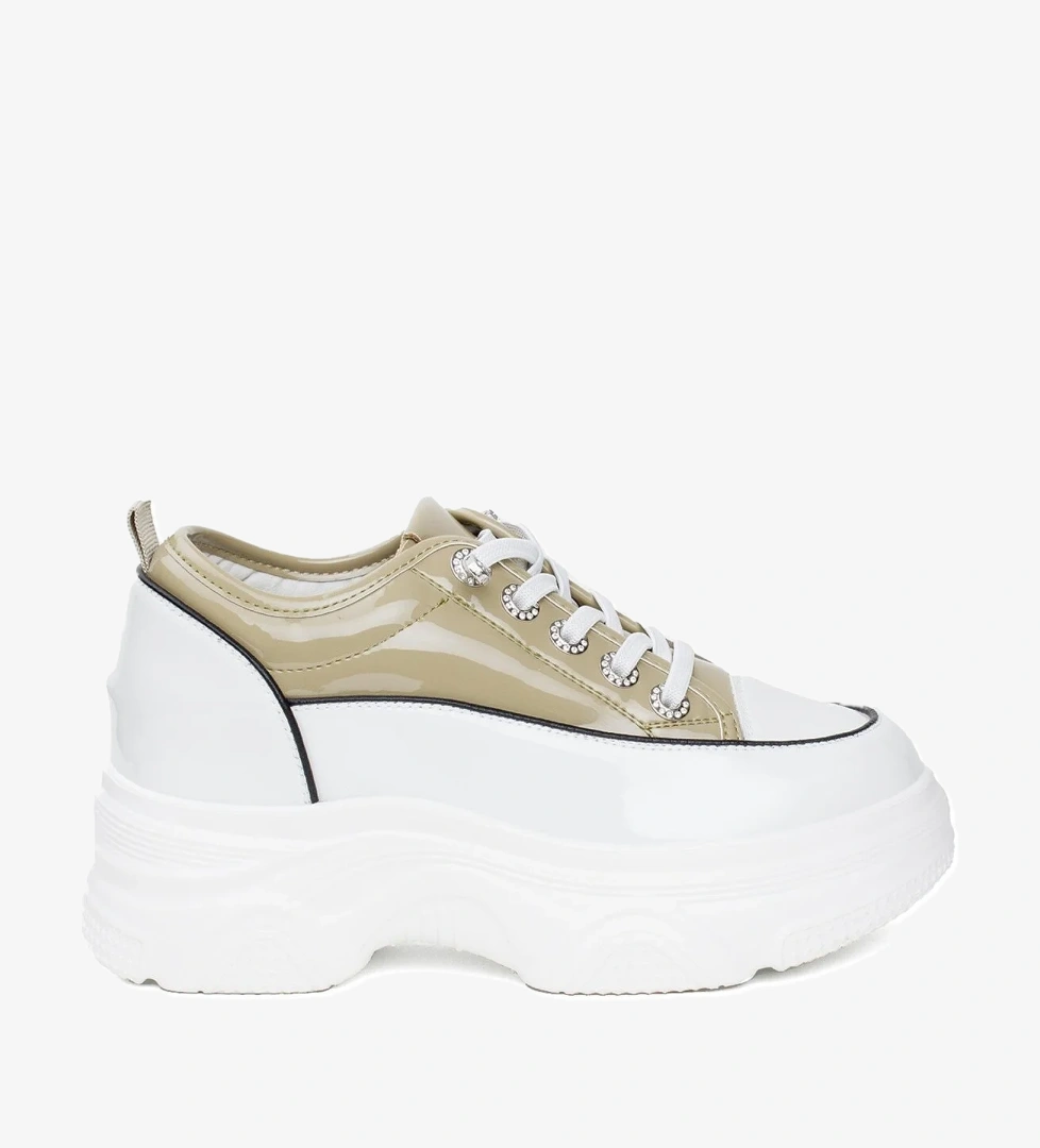 24K372 Kadın Klasik Sneaker Beyaz - Görsel 1