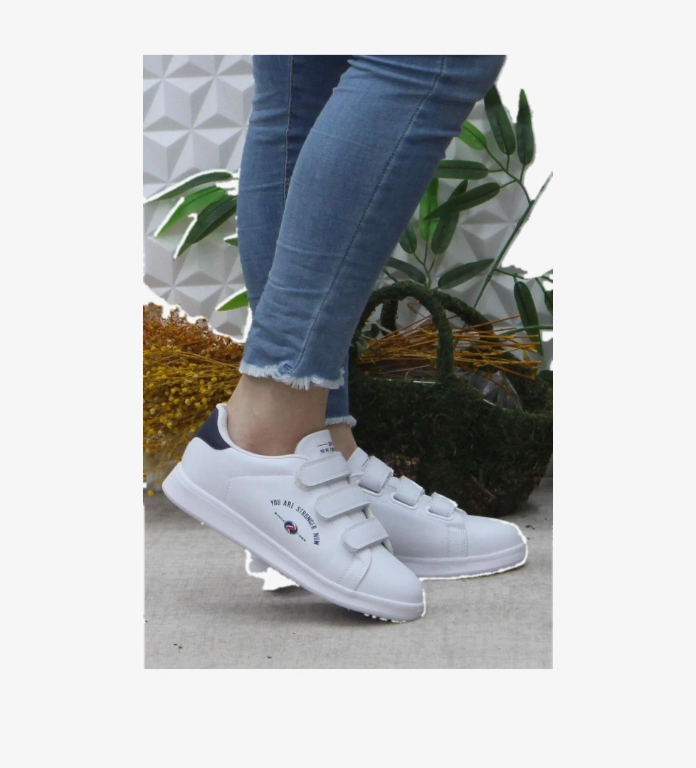 Row Milena Beyaz Rahat Hafif Sneaker Çırtlı Spor Ayakkabı