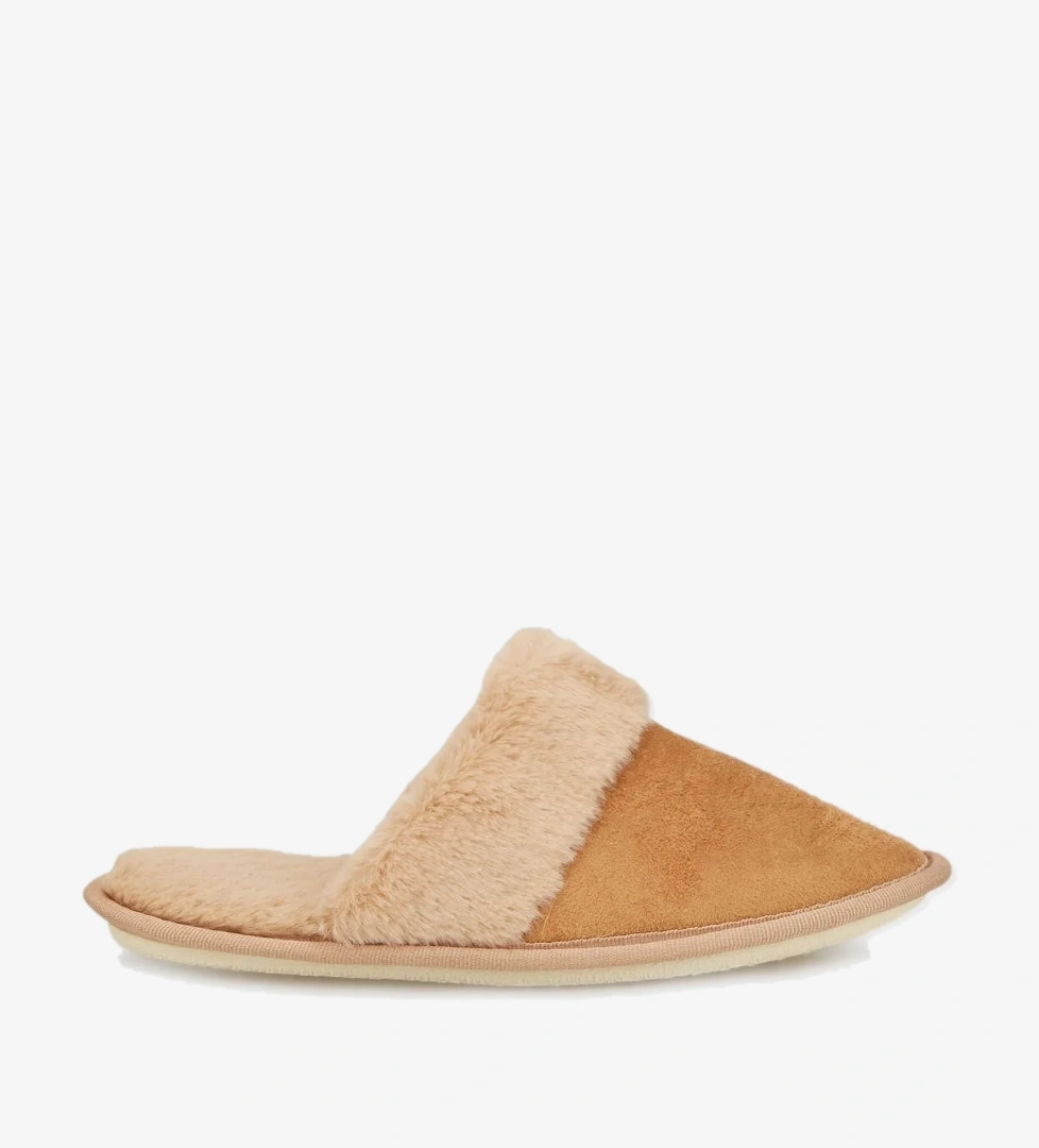 Lela Yumuşak Bayan Dokulu Pelüş Camel Kadın Terlik 6722002 model görseli