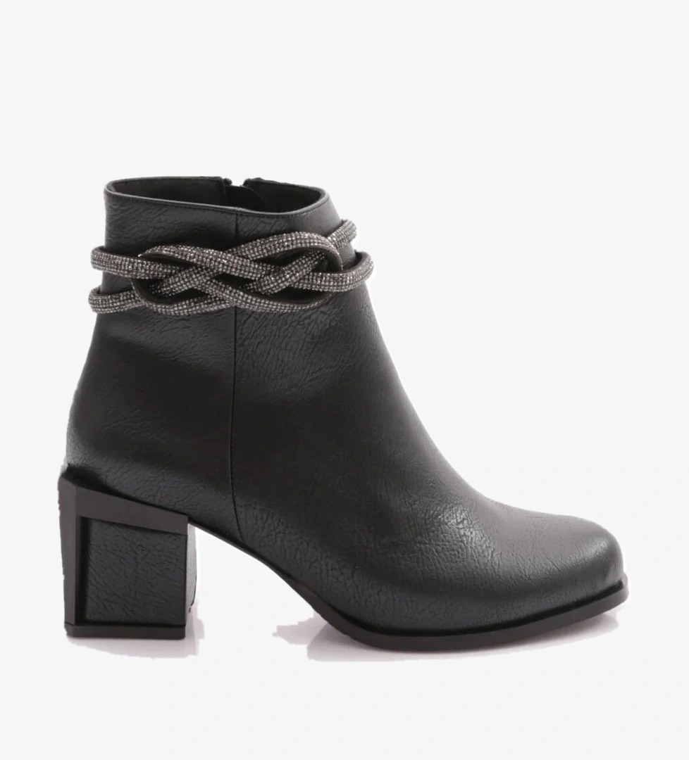 890-22K Kadin Simli İp Detayli Topuklu Bot