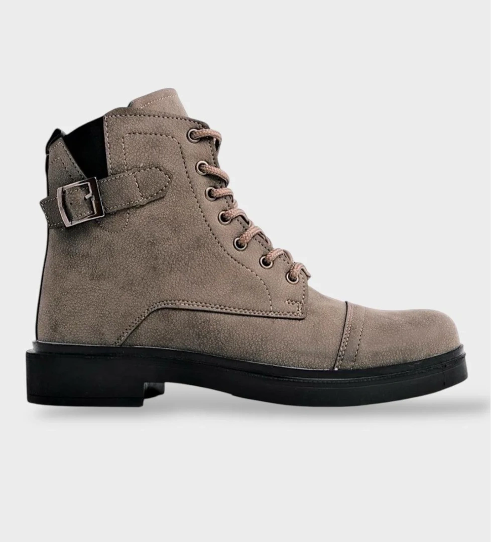 Erkek Fermuarlı Bağcıklı Tokalı Bot VİZON - Görsel 1