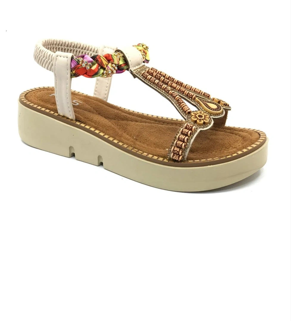 Feles Kalın Taban Fular Detaylı Kadın Sandalet model görseli