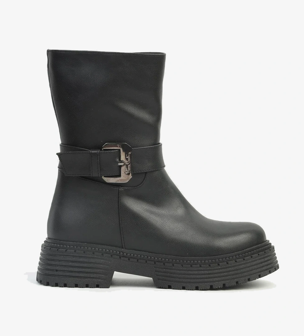 ® | PC-52430 Kadın Siyah Cilt Bot - Görsel 1