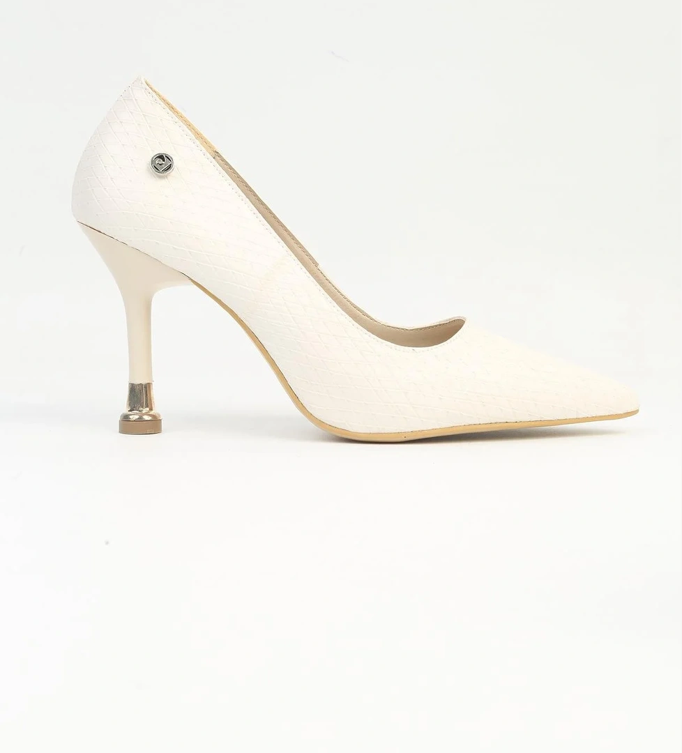 ® | PC-54022 Kadın Bej Topuklu Ayakkabı - Görsel 1