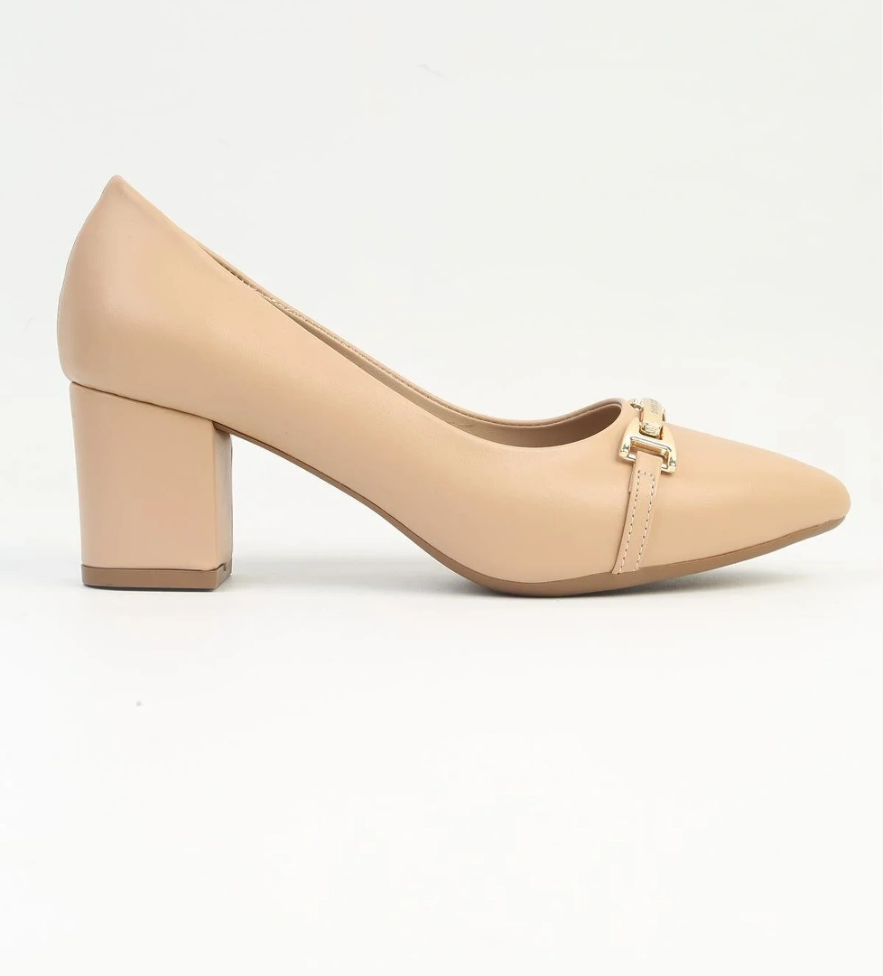 Pierre Cardin ® | Pc-54212 Bej - Siyah Kadın Kaıdn Topuklu Ayakkabı model görseli