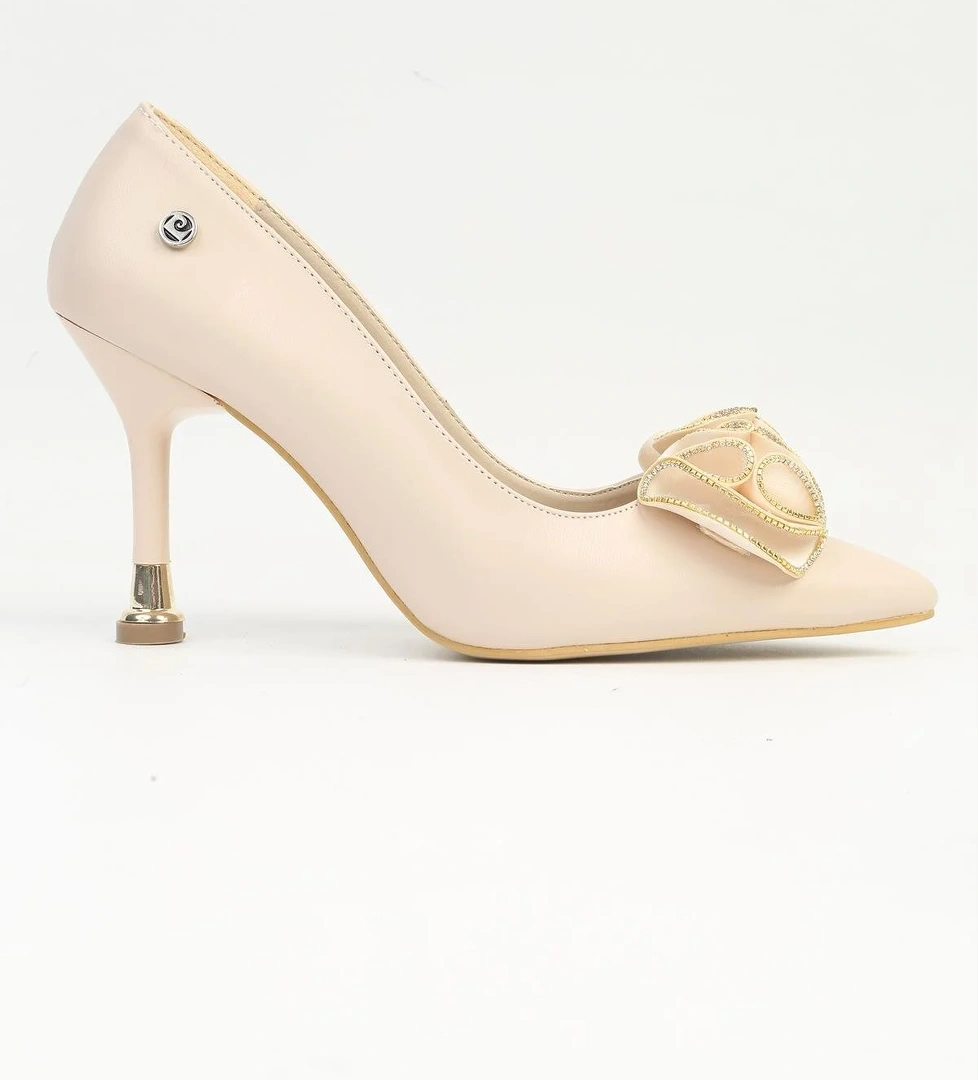 Pierre Cardin ® Siyah | Pc-54028 Kısa Kadın Krem Topuklu Ayakkabı model görseli