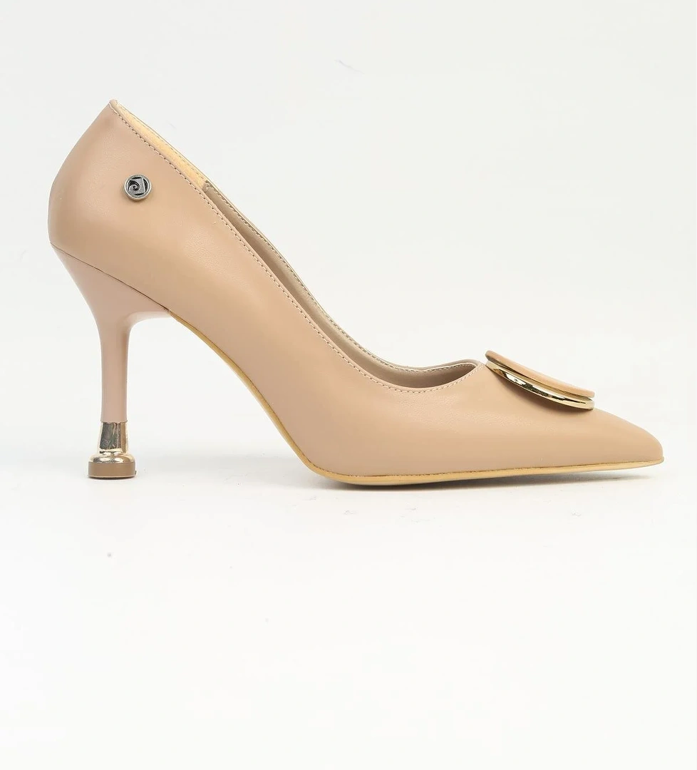 ® | PC-54025 Kadın Bej Topuklu Ayakkabı - Görsel 1