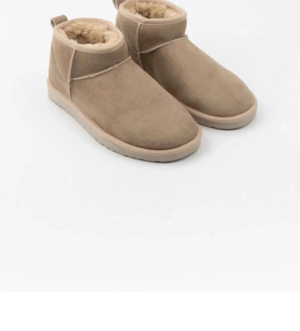 Süet Yarım Bot Içi Tüylü Kalın Taban Ayakkabı