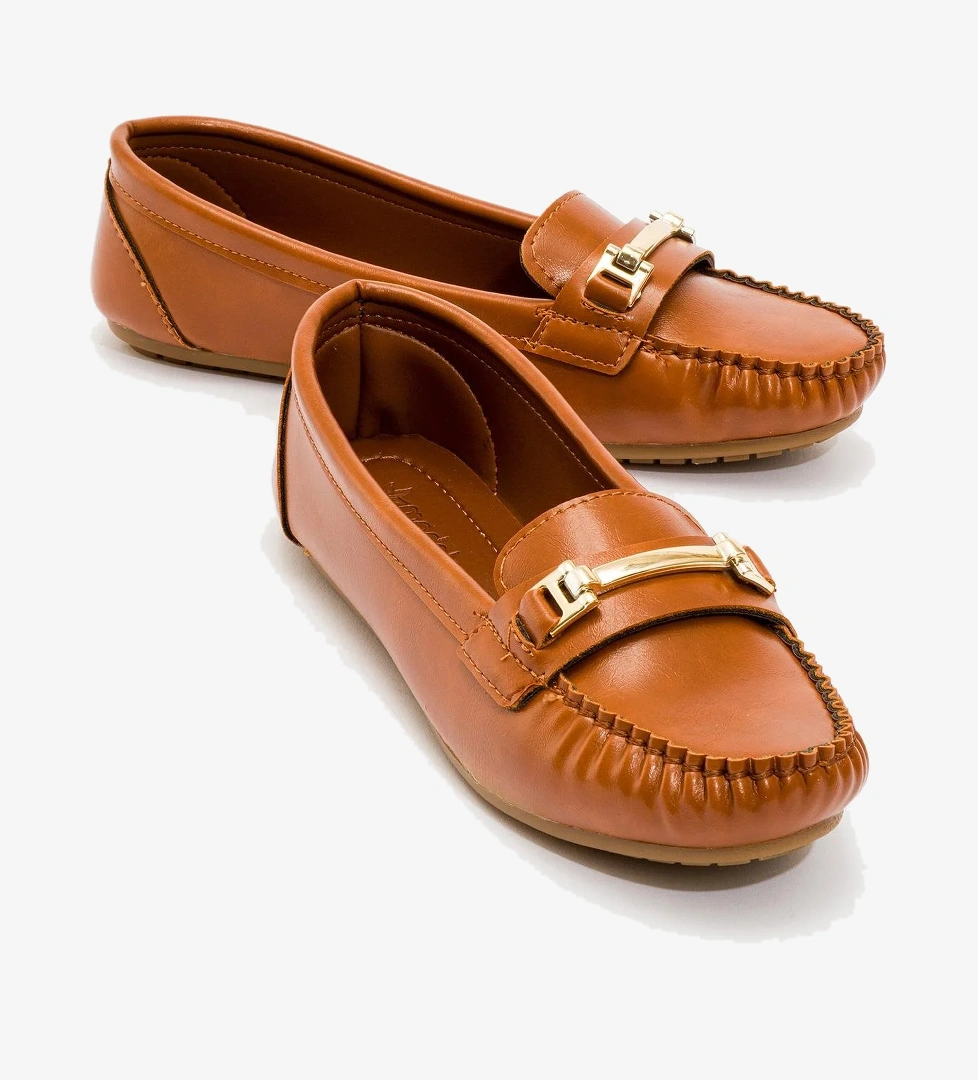 Kadın Çubuk Tokalı Babet TABA KIRIŞIK - Görsel 1