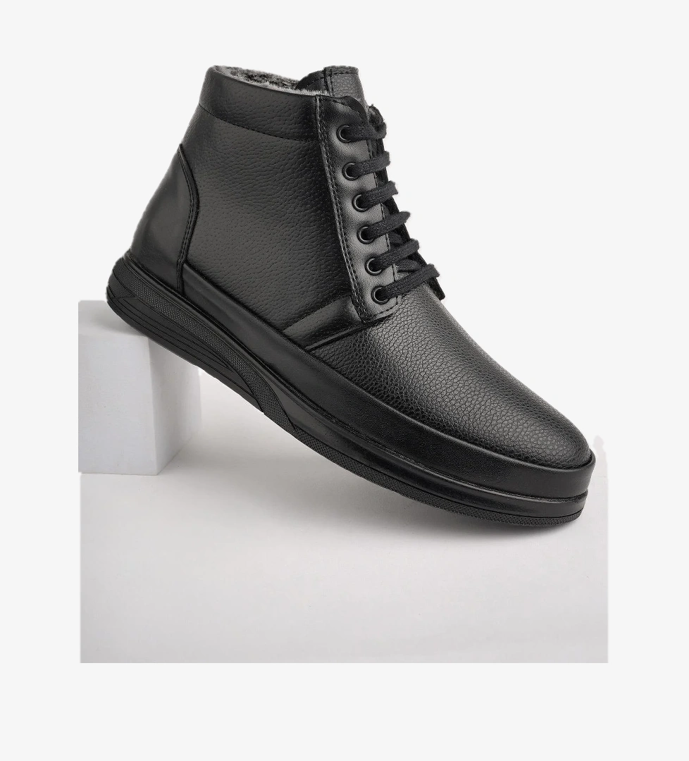 DEWEY Garantili Fermuarlı Bağcıklı Kürklü Soğuk Geçirmez Erkek Bot