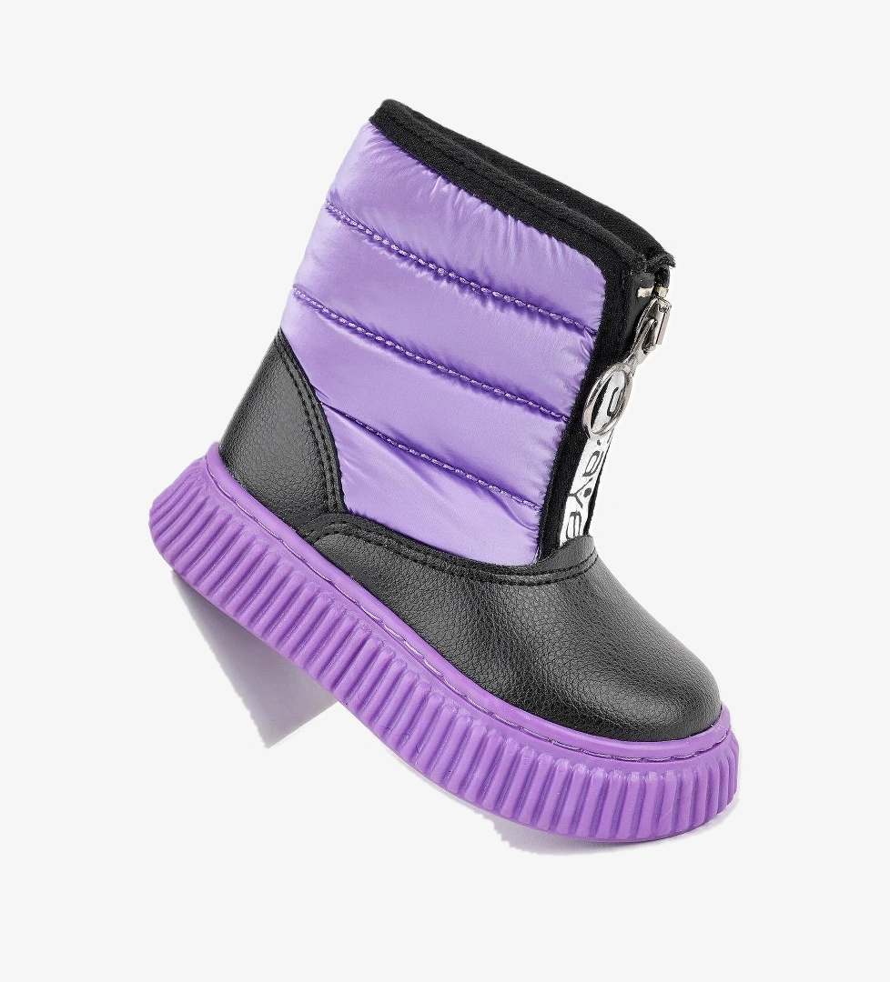 CANDY Garantili Bebek Rahat Kalıp Önü Fermuarlı İçi Kürklü Yağmur ve Kar Botu