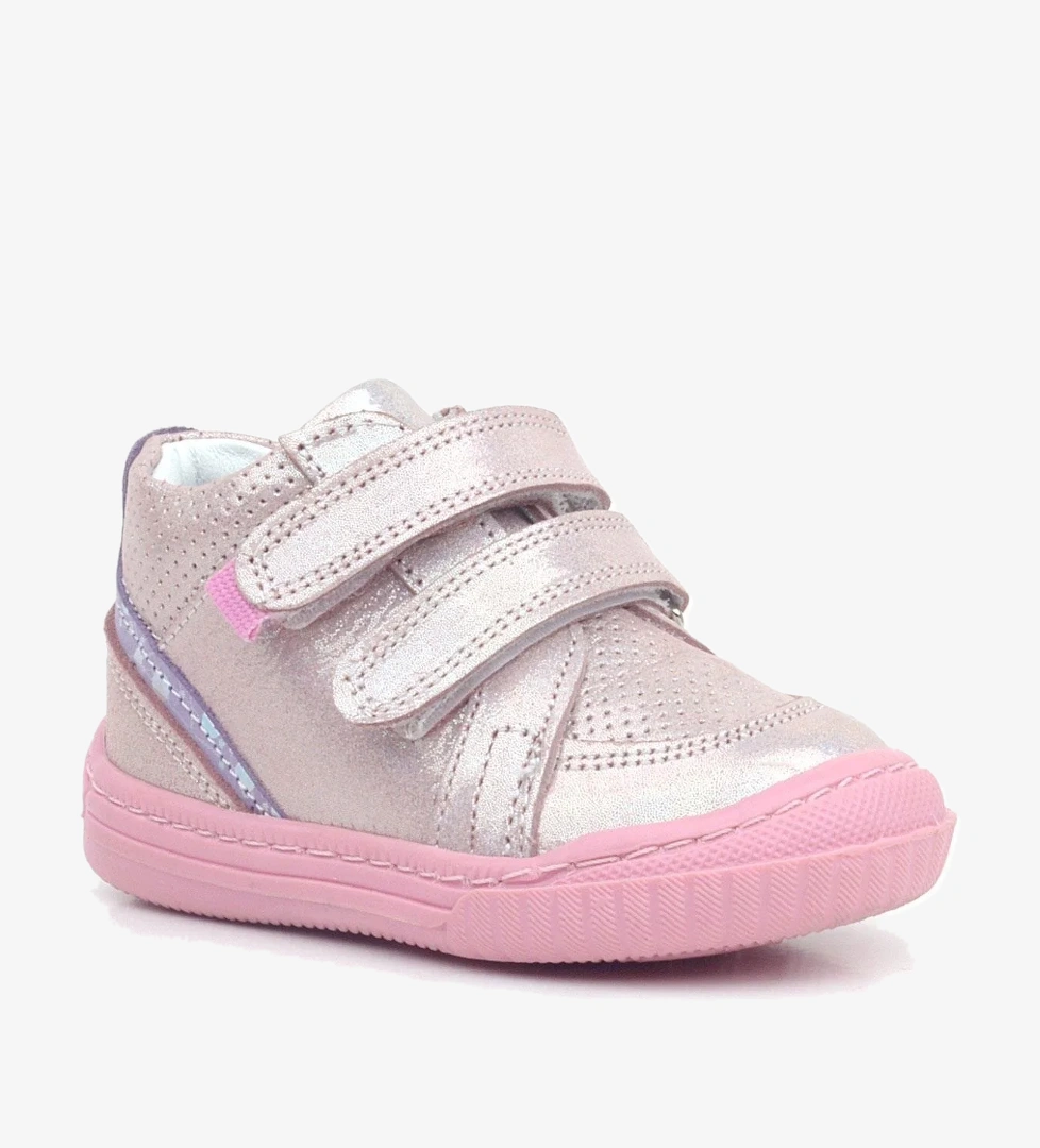 Rakerplus Raya Hakiki Deri Pembe Mor Simli Cırtlı Kız Bebek Bot model görseli