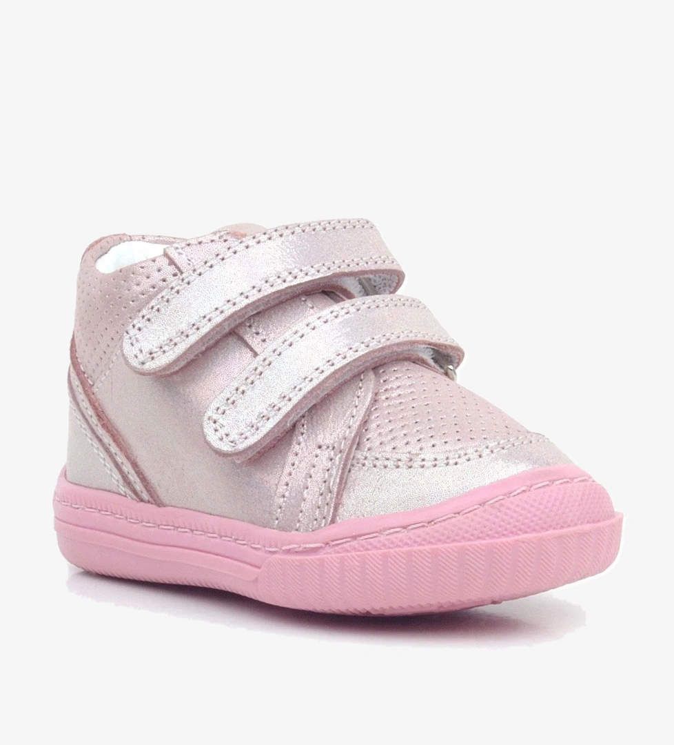 Rakerplus Raya Hakiki Deri Pembe Simli Cırtlı Kız Bebek Bot model görseli