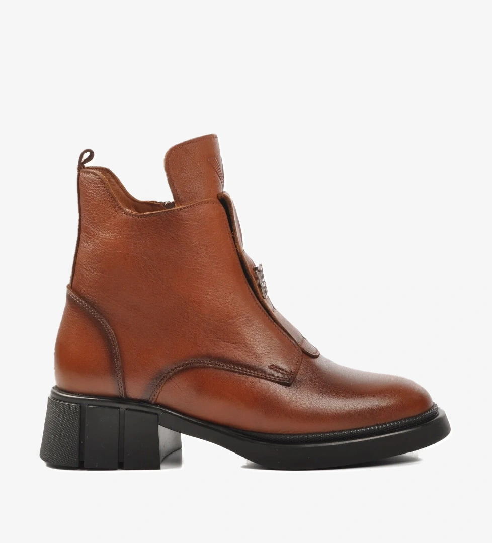 9906 Taba İçi Polarlı Hakiki Deri Kadın Bot