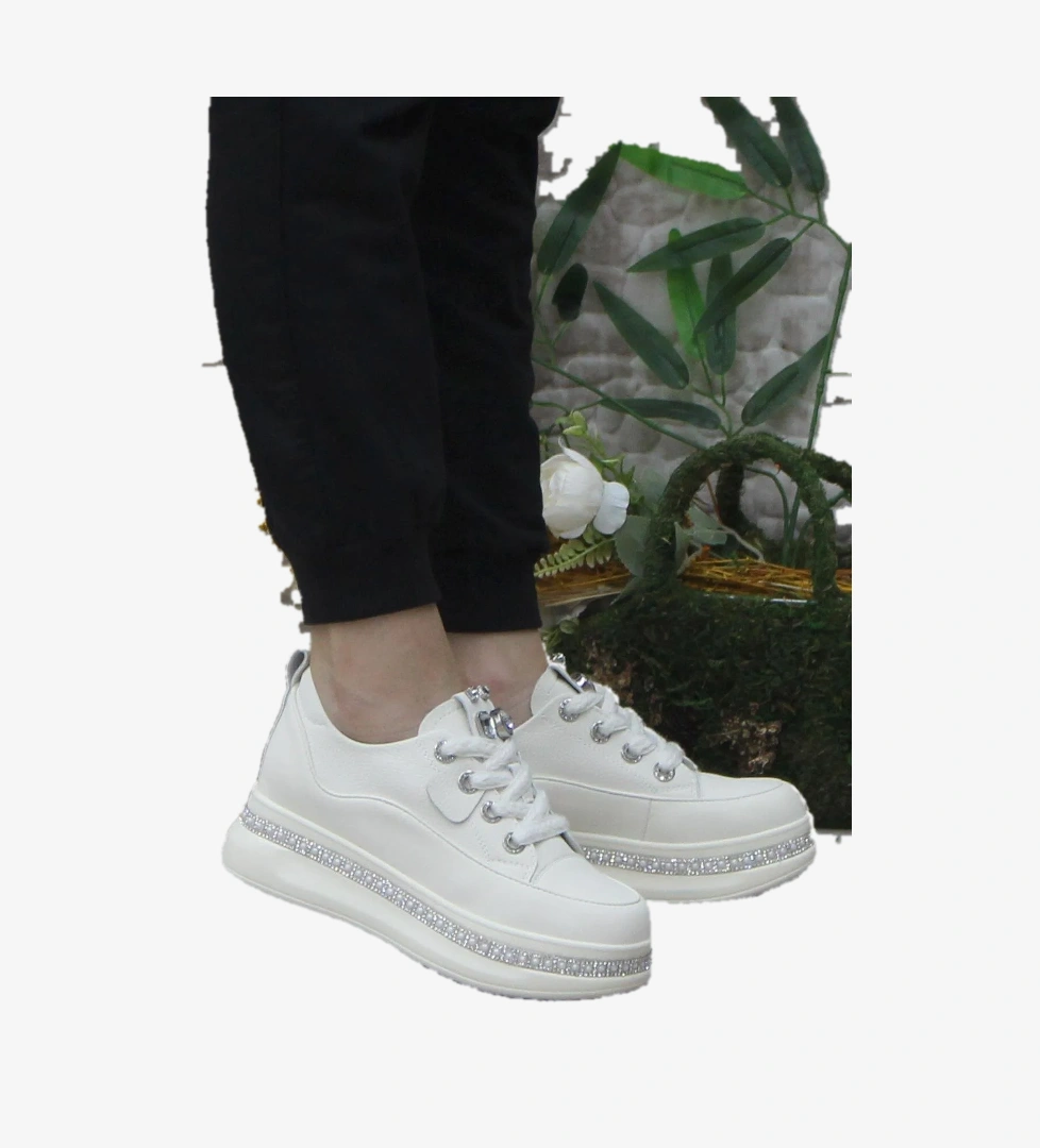 Fort Guja 24K308-1 Bej Taş Detaylı Kalın Taban Casual Kadın Ayakkabı model görseli