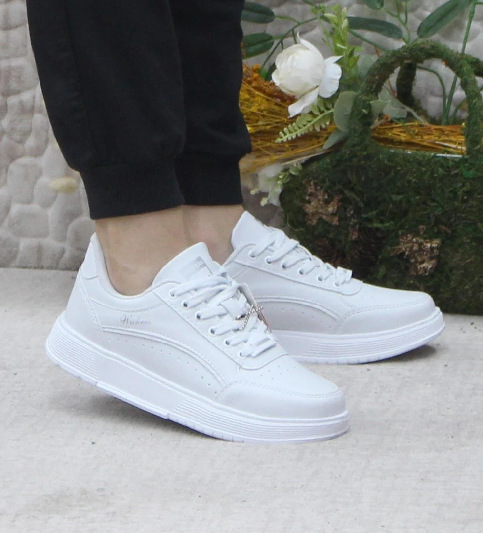Wks 2765 Beyaz Hafif Rahat Sneaker Kadın Spor Ayakkabı - Görsel 1