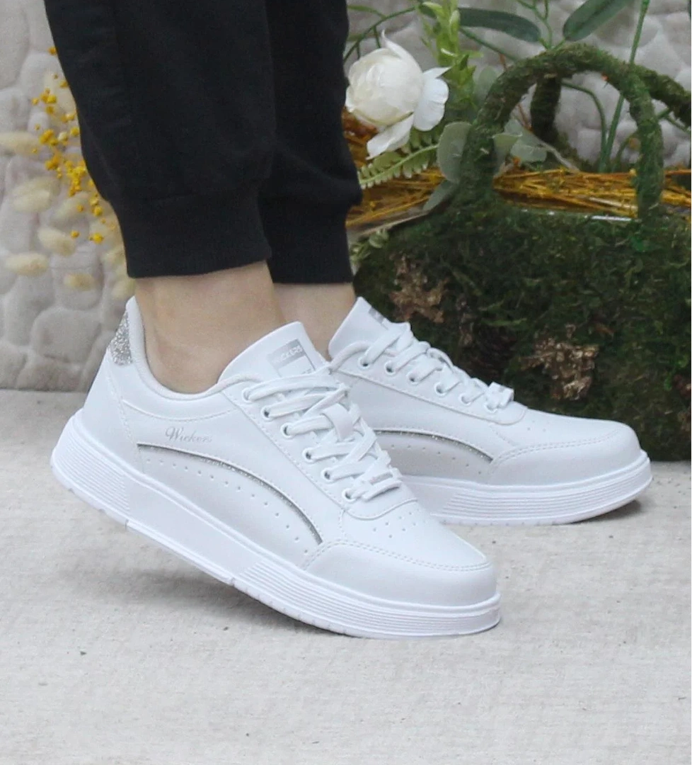 Fort Fort Wks 2765 Beyaz Gümüş Hafif Rahat Sneaker Kadın Spor Ayakkabı model görseli