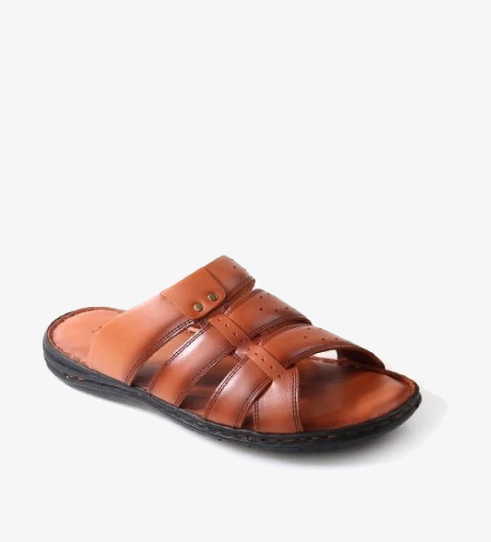 Tardelli 179 Erkek Büyük Numara (45-48) Ortopedik Masaj Tabanlı Hakiki Deri Terlik