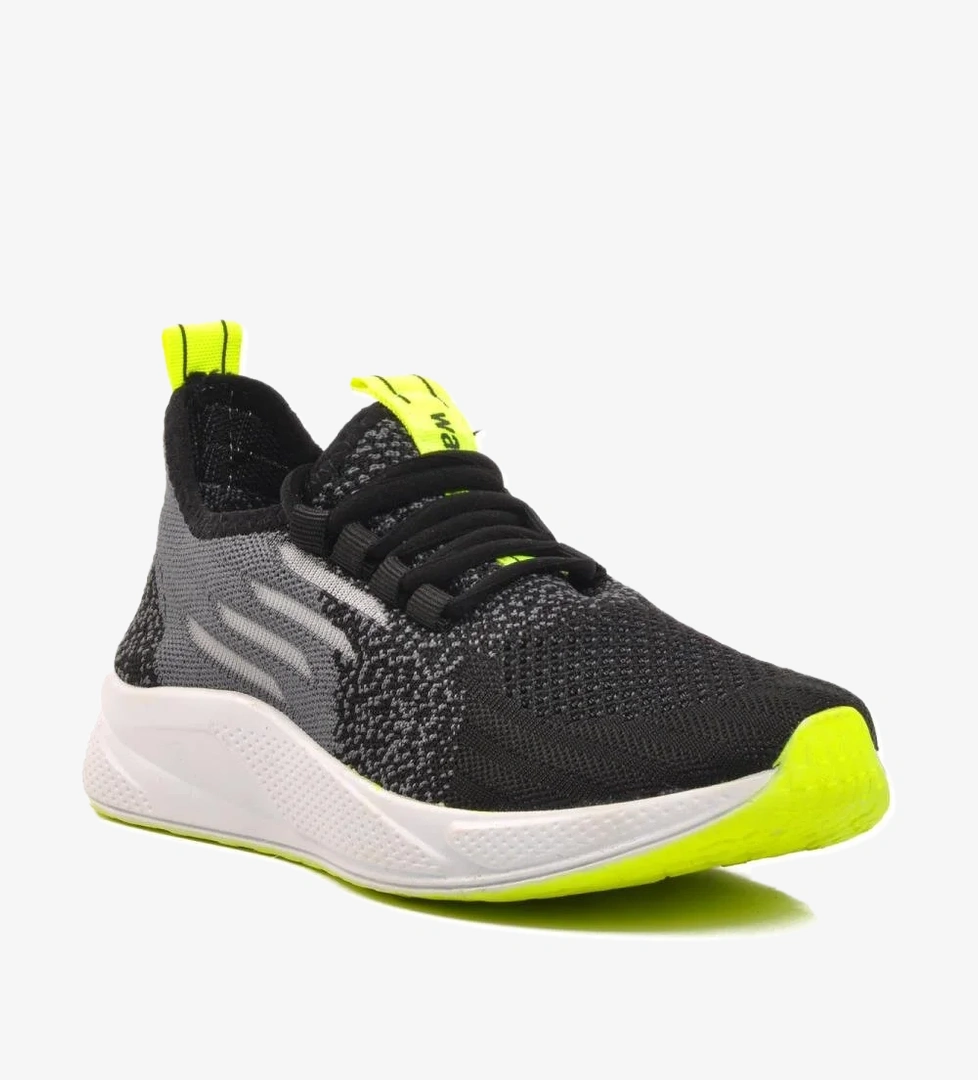 Ravello Siyah-Beyaz-Fosfor Sarı Fileli Unisex Spor Ayakkabı - Görsel 1