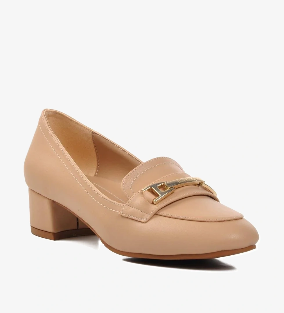 PC-54167 Bej Kadın Topuklu Ayakkabı