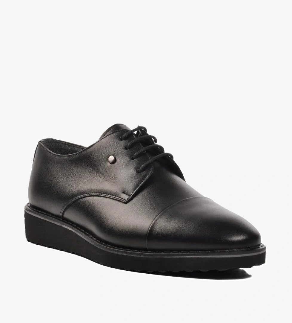 P400 Siyah Cilt Erkek Günlük Ayakkabı