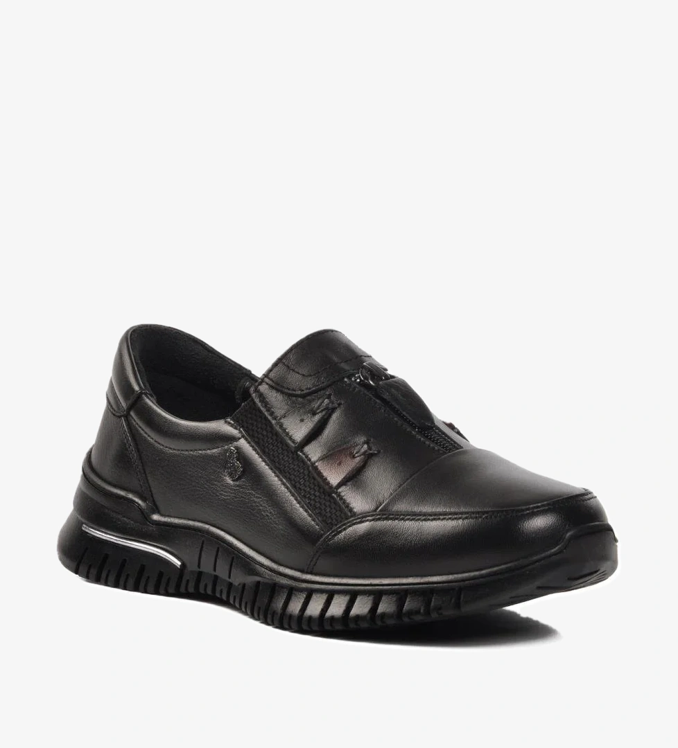 Voyager Z006 Siyah Hakiki Deri Kadın Günlük Ayakkabı model görseli