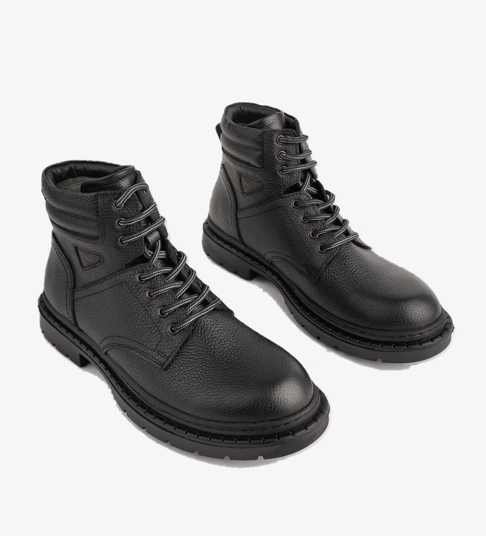 Muggo Stephan Garantili Bağcıklı Hakiki Deri Kaymaz Taban Klasik Erkek Bot model görseli