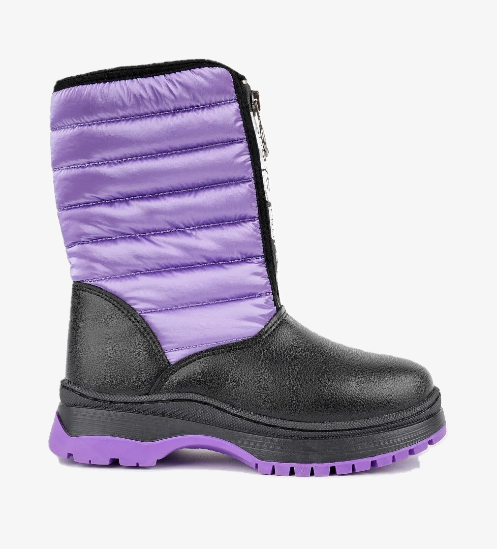 SUGAR Garantili Çocuk Unisex Rahat Kalıp Önü Fermuarlı İçi Kürklü Yağmur ve Kar Botu