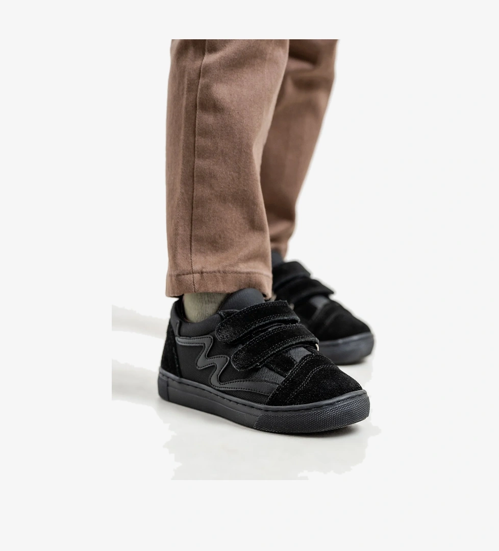 Erkek Çocuk Siyah Hakiki Deri Anatomik Günlük Ayakkabı