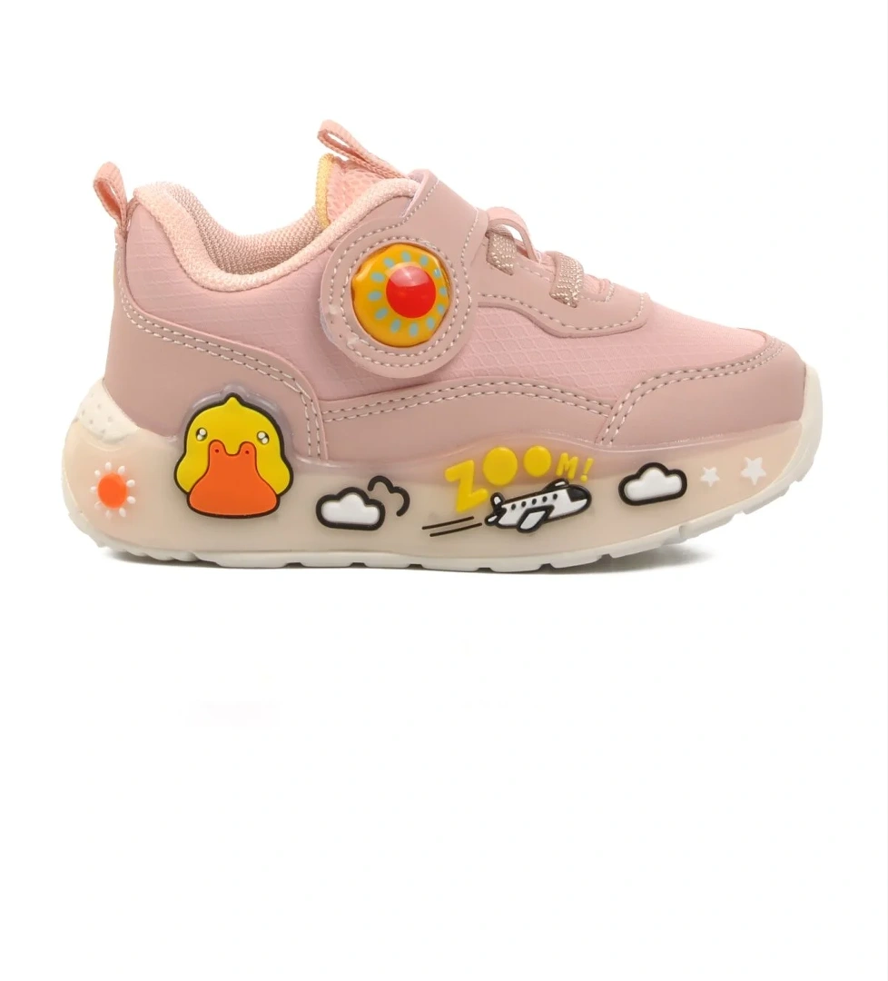 Pepino 1739-b Pudra Siyah-kırmızı Unisex Çocuk Cırtlı Sneaker model görseli