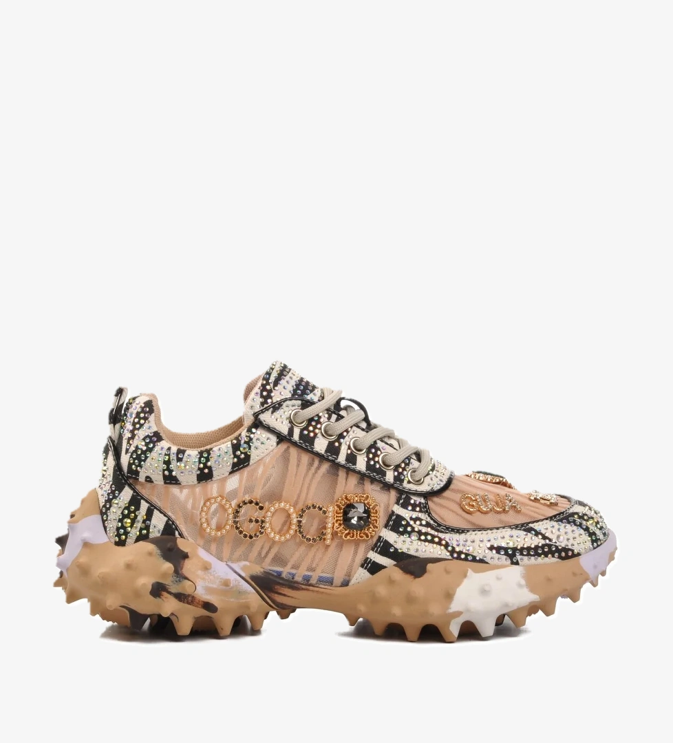 Guja Guja 24K351-1 Bej Taşlı İşlemeli Kadın Spor Ayakkabı Sneaker | Flo Bej - 1. görsel