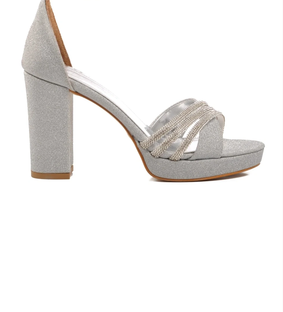 655328 Gümüş Kadın Abiye Ayakkabı - Görsel 1