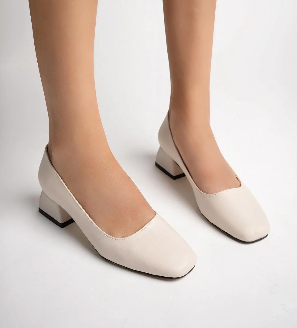 LİLİTH Garantili Kare Burunlu Kısa Topuklu Kadın Günlük Ayakakkabı