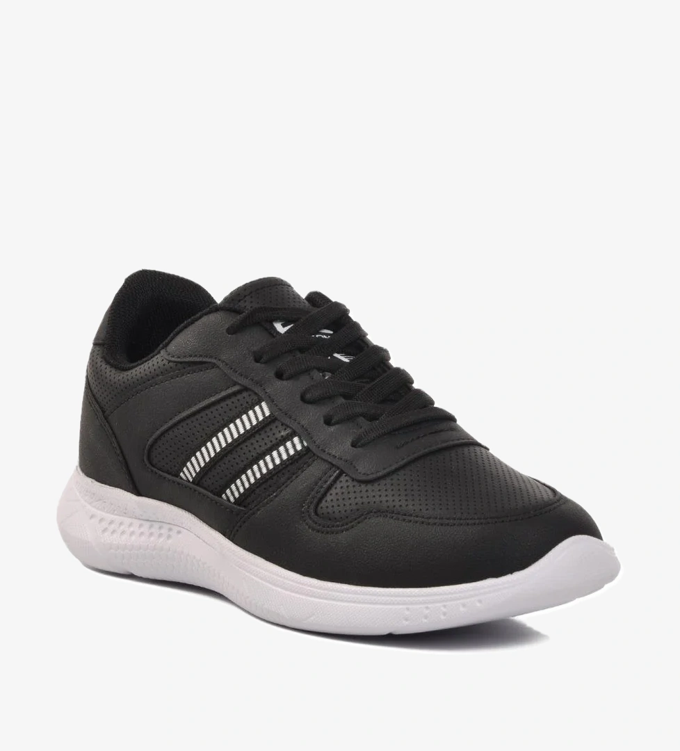 011 Siyah-Beyaz Unisex Bağcıklı Sneaker