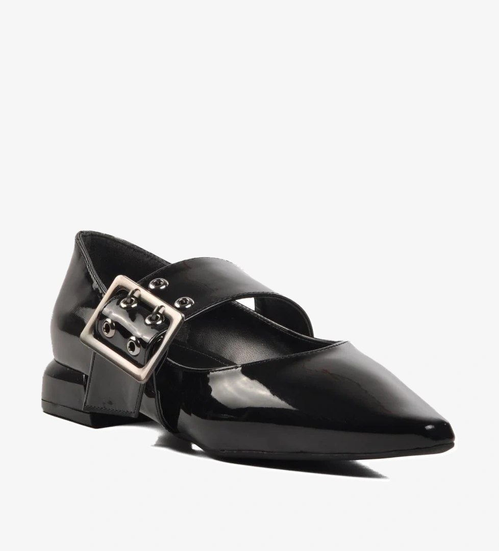 519028 Siyah Rugan Kadın Abiye Ayakkabı - Görsel 1