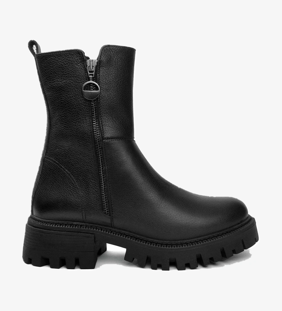 Ayakkabı Fuarı Elit SRK23782-1 Kadın Hakiki Deri Topuklu Bot Siyah model görseli