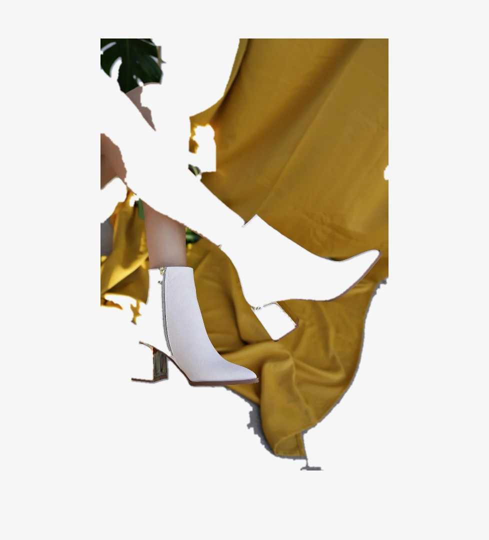 KYLİE Garantili Sivri Burun Kalın Topuklu Fermuarlı Kadın Bot