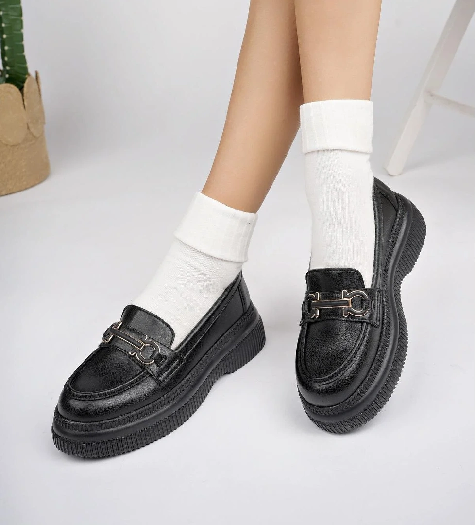 PEGULA Garantili Kadın Loafer Kalın Taban Günlük Casual Rahat Ayakkabı
