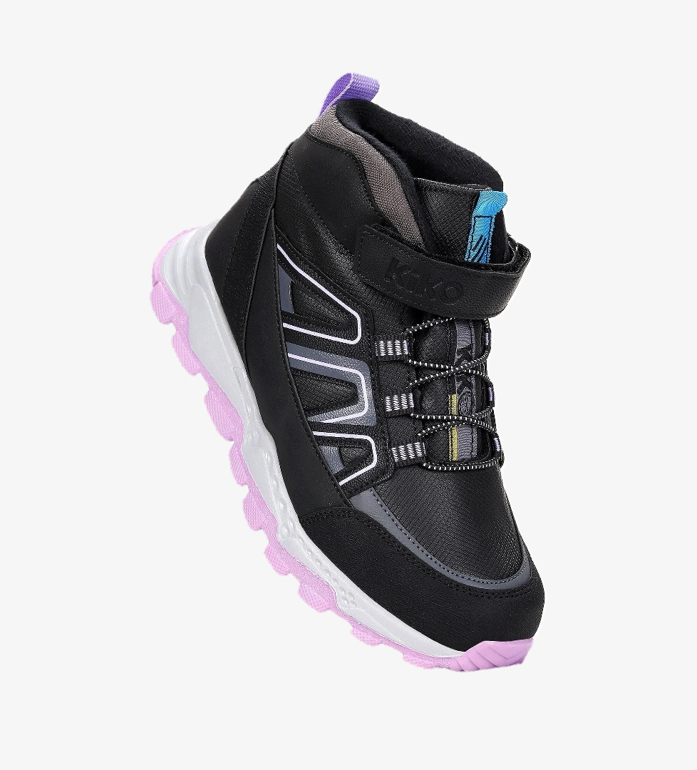 Kcal Termo Taban Cırtlı Kız Çocuk Spor Bot Ayakkabı Siyah - Lila
