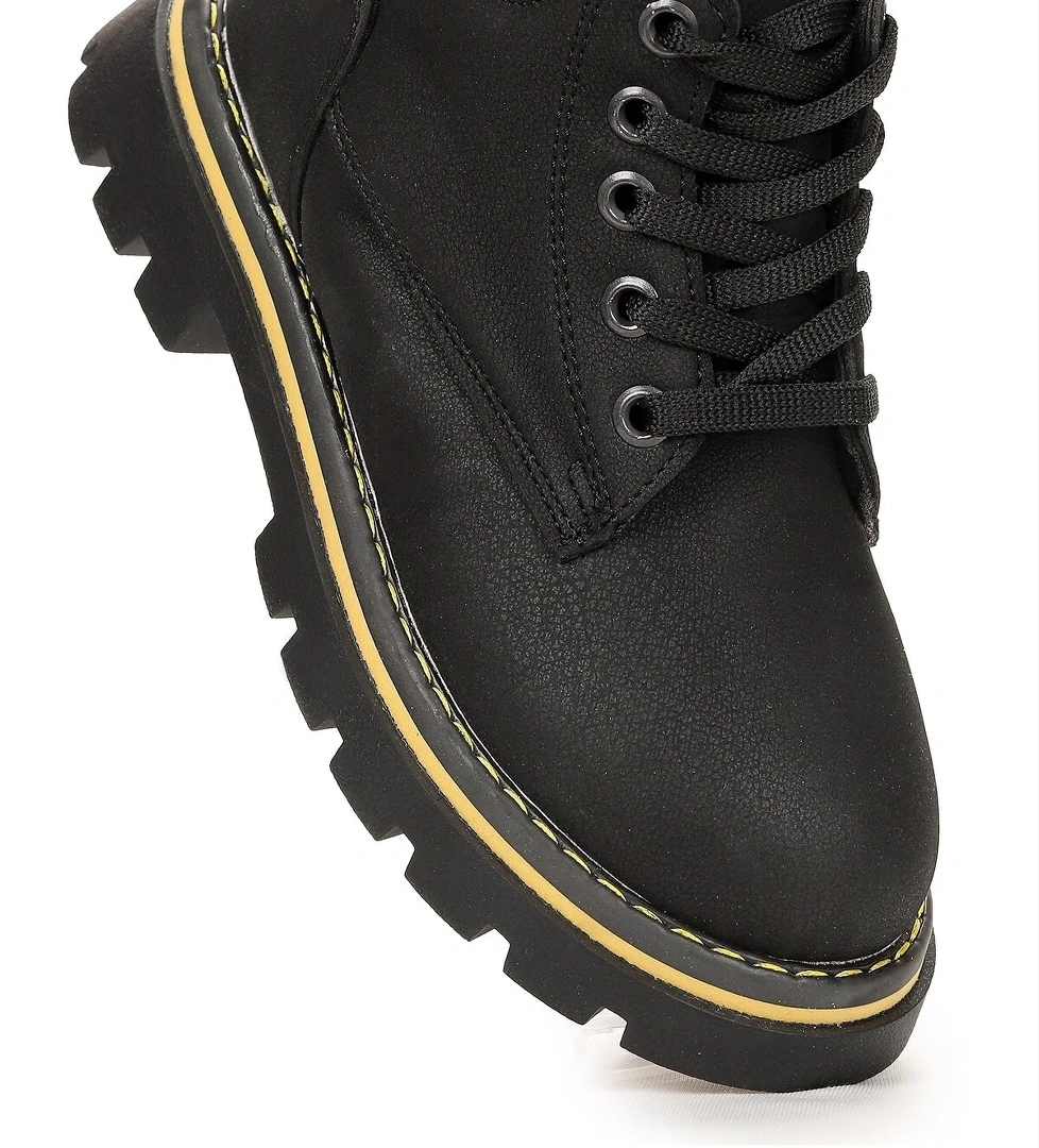 Kosev Fermuarlı Erkek Çocuk Bot Ayakkabı Siyah