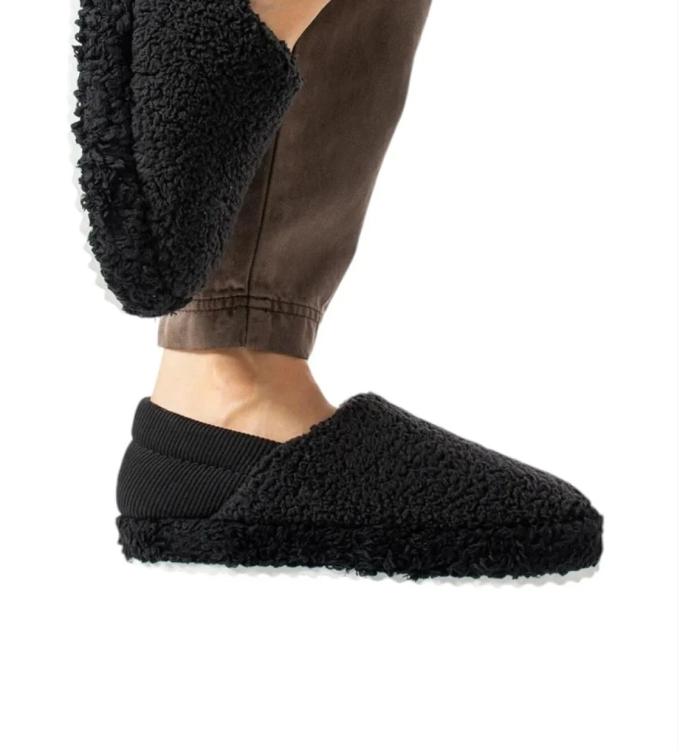 Kadın Lastikli Kaymaz Taban Peluş Havlu Kumaş Ev Ayakkabısı Panduf SİYAH