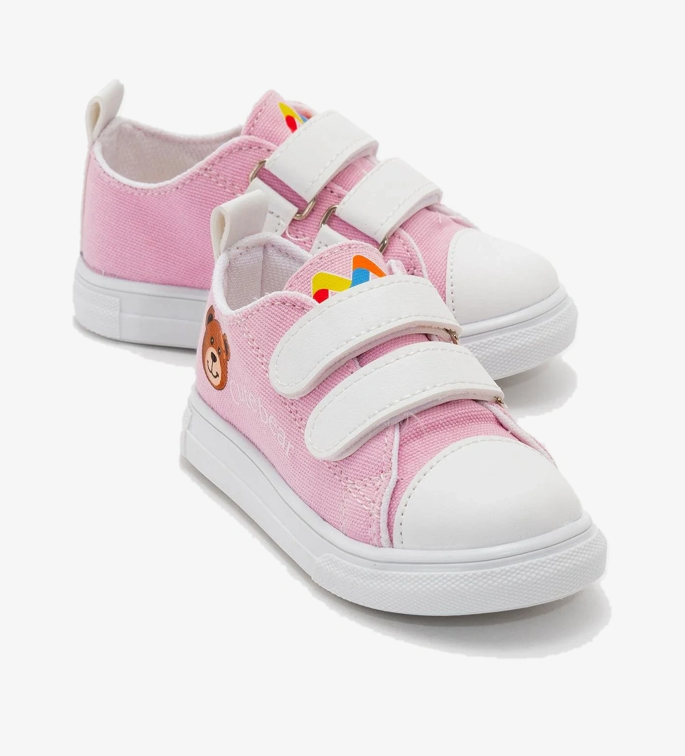 Çocuk Çift Cırtlı Converse PEMBE