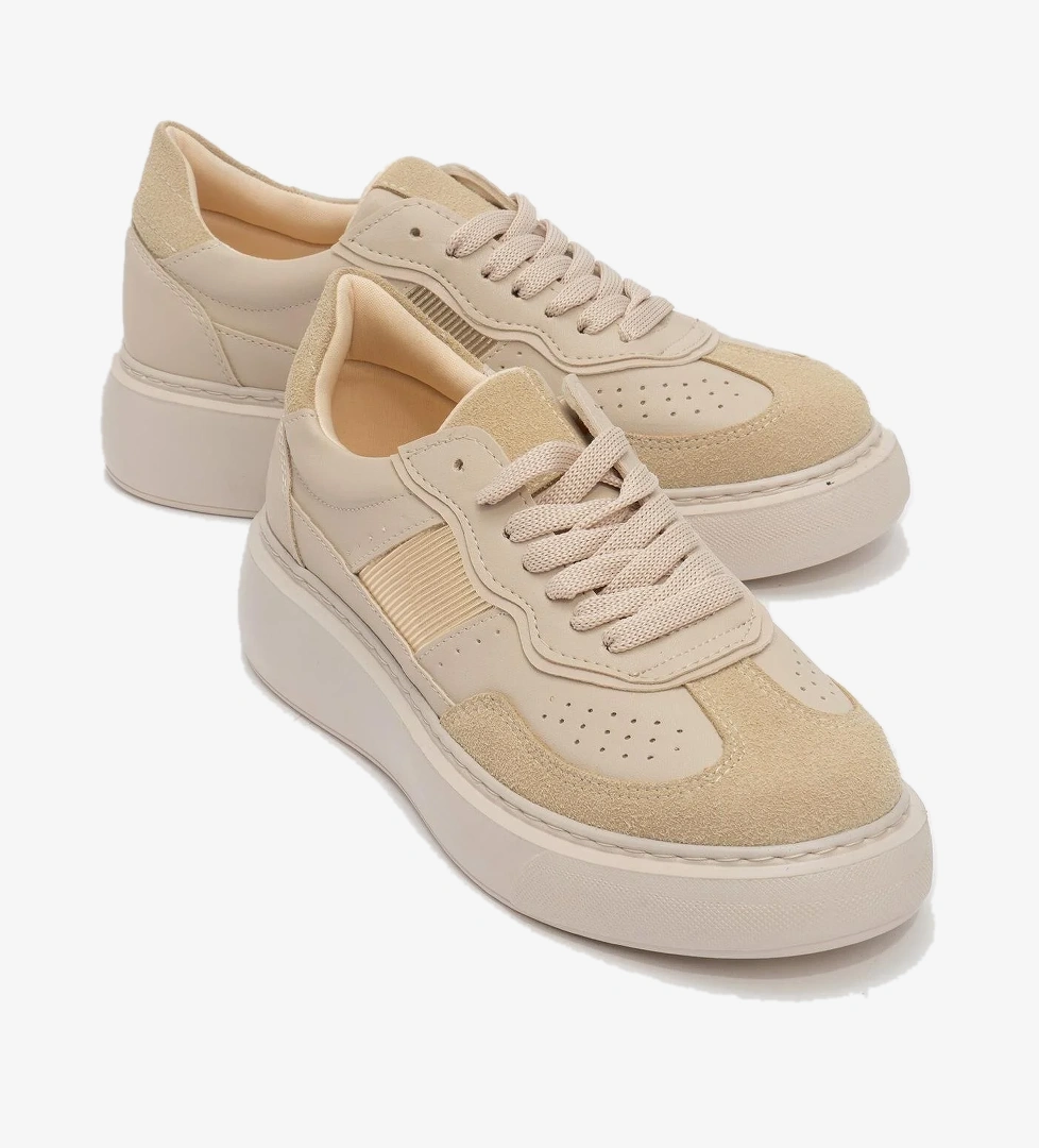 Kadın Spor Ayakkabı BEJ BEJ SÜET