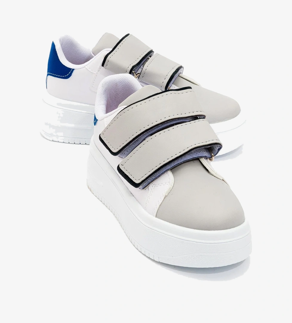 Cırtlı Kadın Spor Ayakkabı BEYAZ FÜME MAVİ