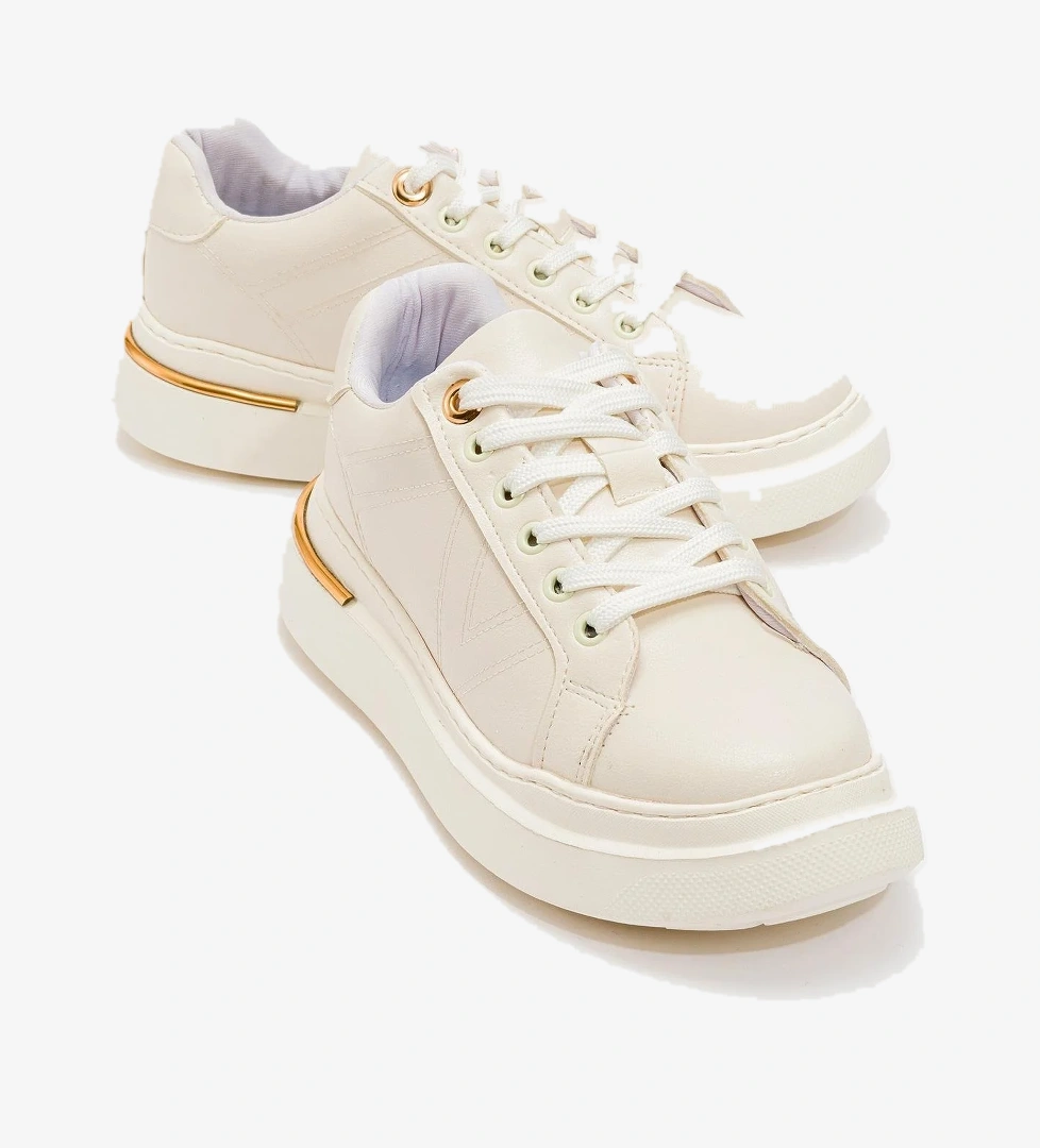 Ccway Bağcıklı Kadın Spor Ayakkabı BEYAZ model görseli