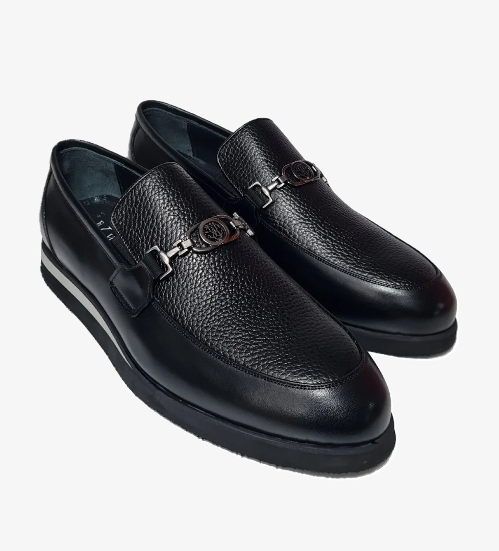 Voyager Bağsız Metal Bant Aksesuarlı Floter Hakiki Deri Loafer Ayakkabı 6843 model görseli