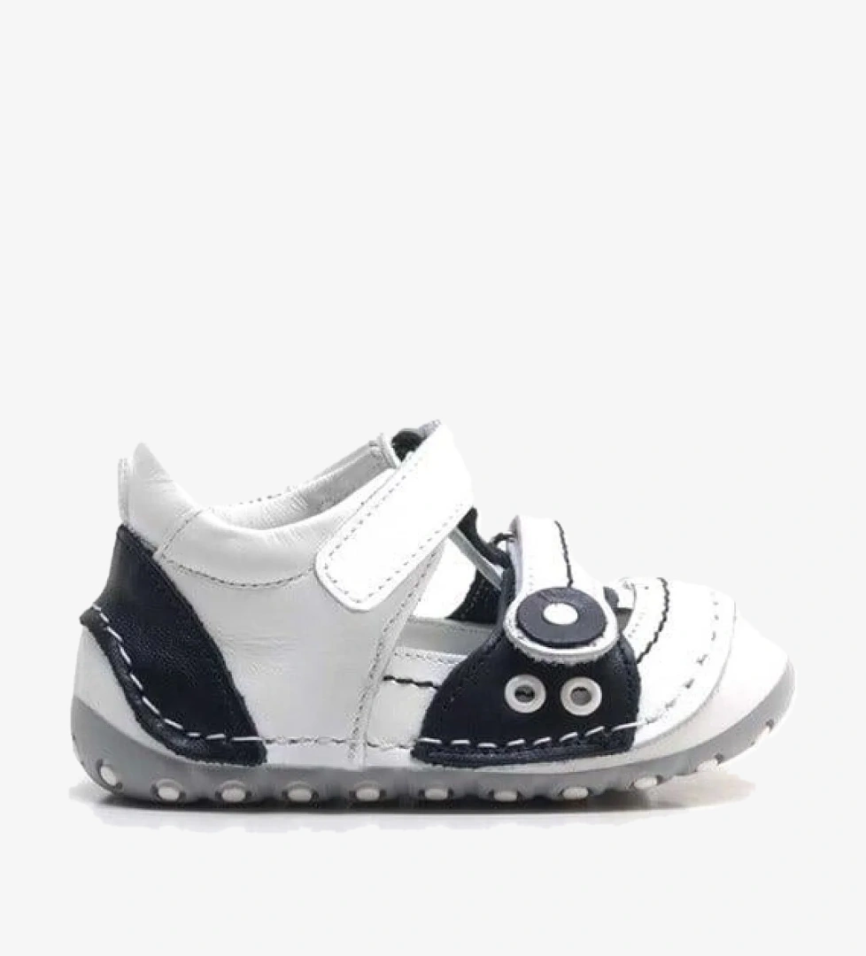 Nino Hakiki Deri Siyah Beyaz Bebek Taraftar İlk Adım Ayakkabı model görseli