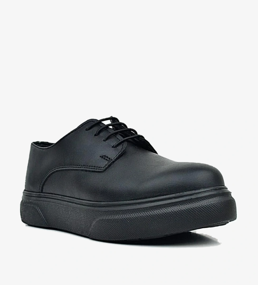 Rakerplus Derby Siyah Mat Siyah Taban Çocuk Klasik Ayakkabı model görseli