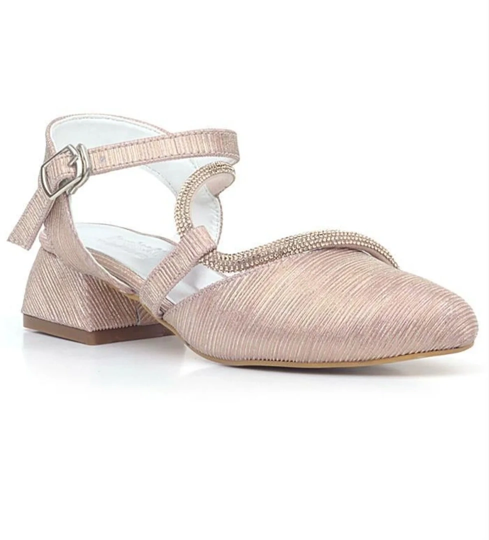 Hapshoe Kids Betty Bakır Taşlı Kısa Topuklu Kız Çocuk Topuklu Ayakkabı model görseli