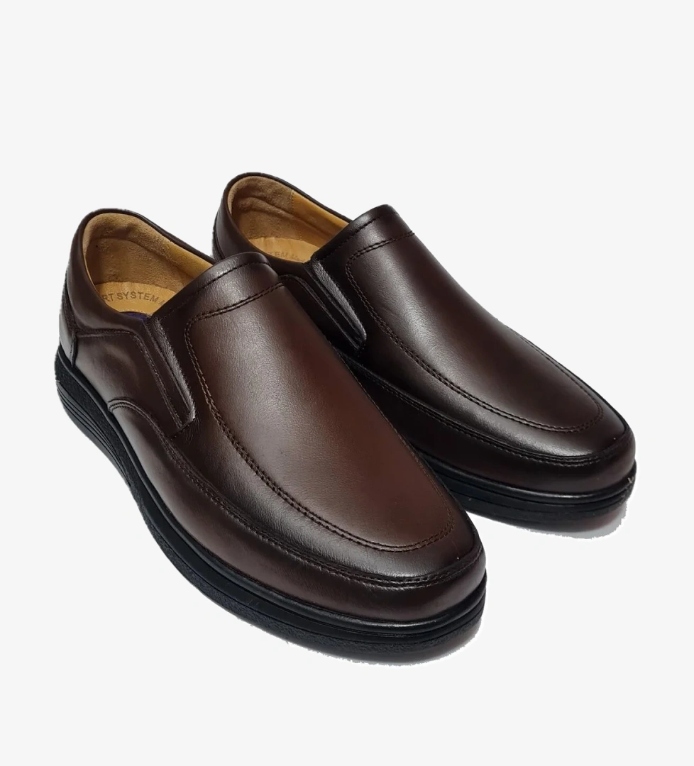 Bağsız Kat Kat Model Hakiki Deri Erkek Günlük Comfort Ayakkabı AY-970-K